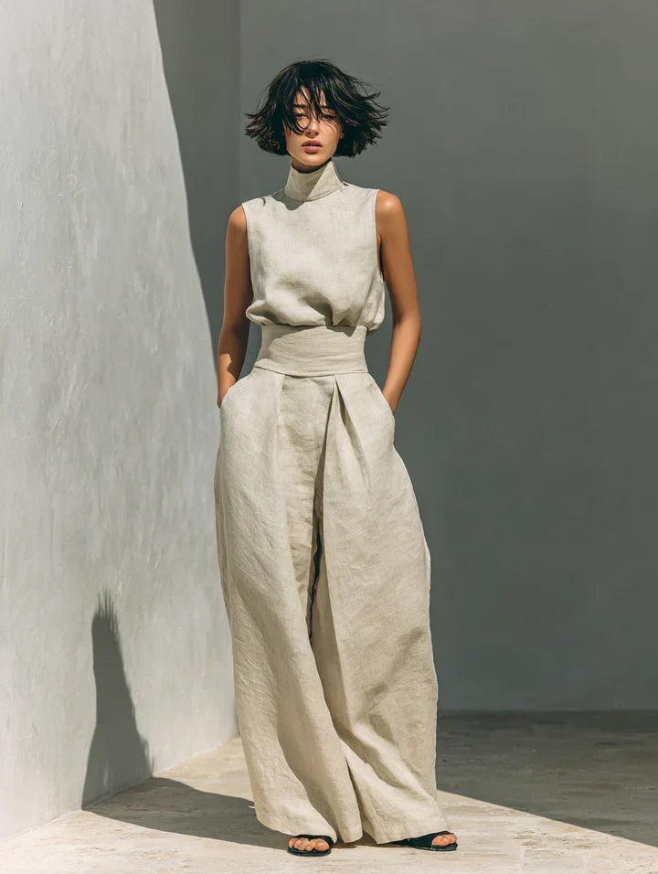 Flor™ | Conjunto Minimalista de Top y Pantalón Ancho