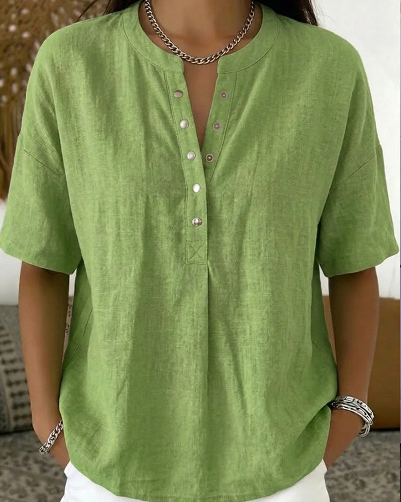 Sabine | Blusa color liso manga corta