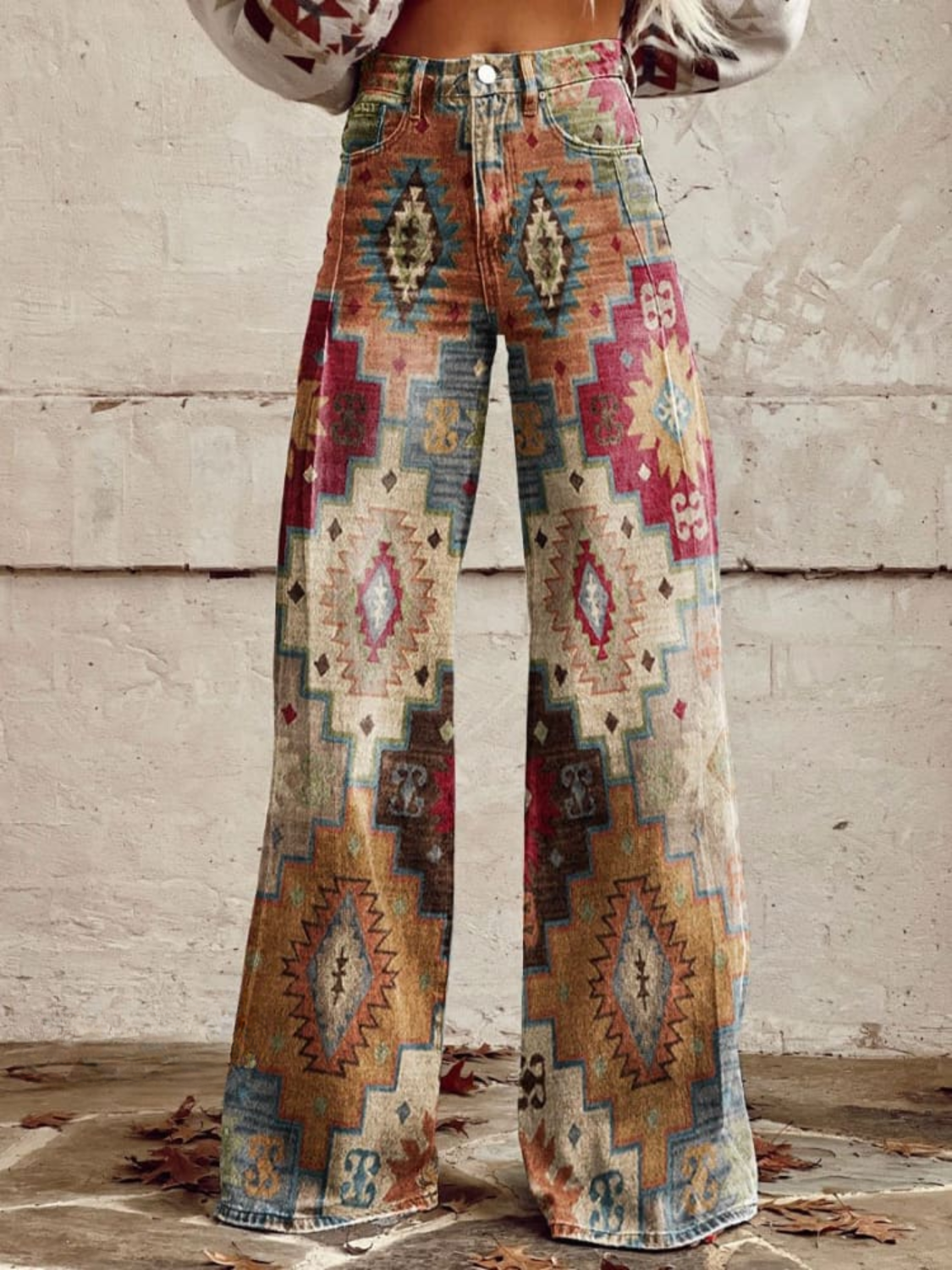 Léa | Vaquero boho estampado azteca