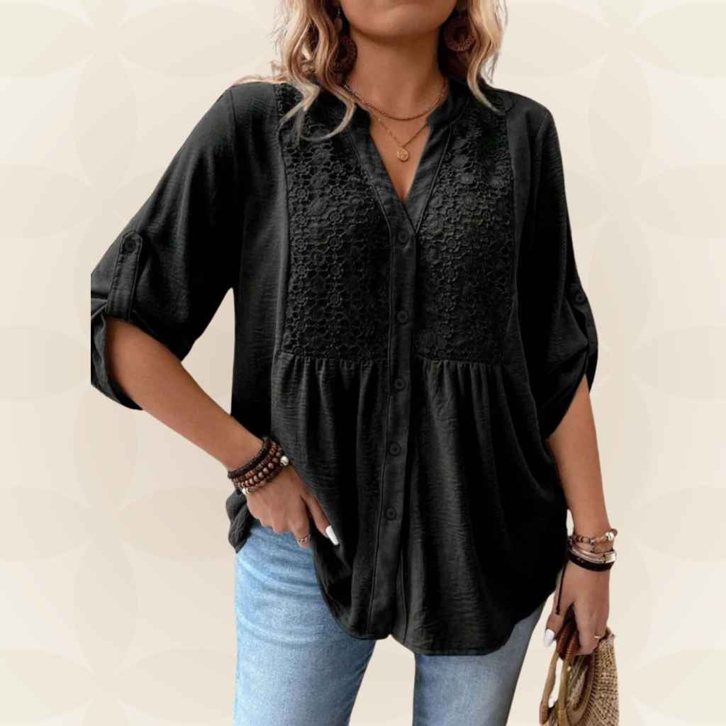 Renate | Blusa cuello en V con botones