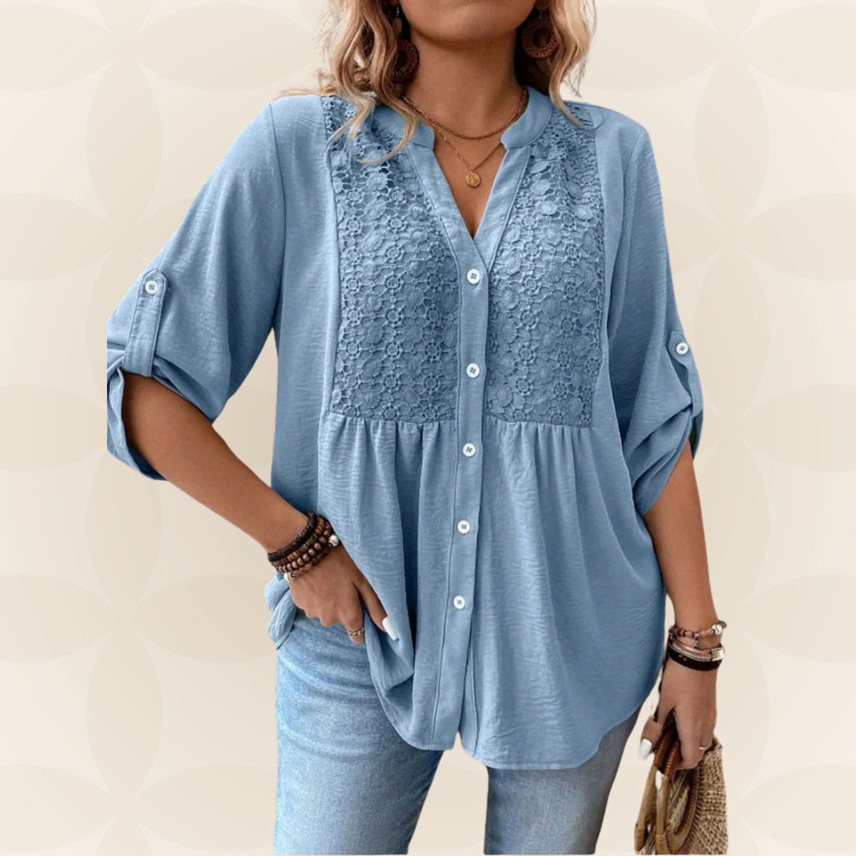 Renate | Blusa cuello en V con botones