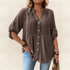 Renate | Blusa cuello en V con botones