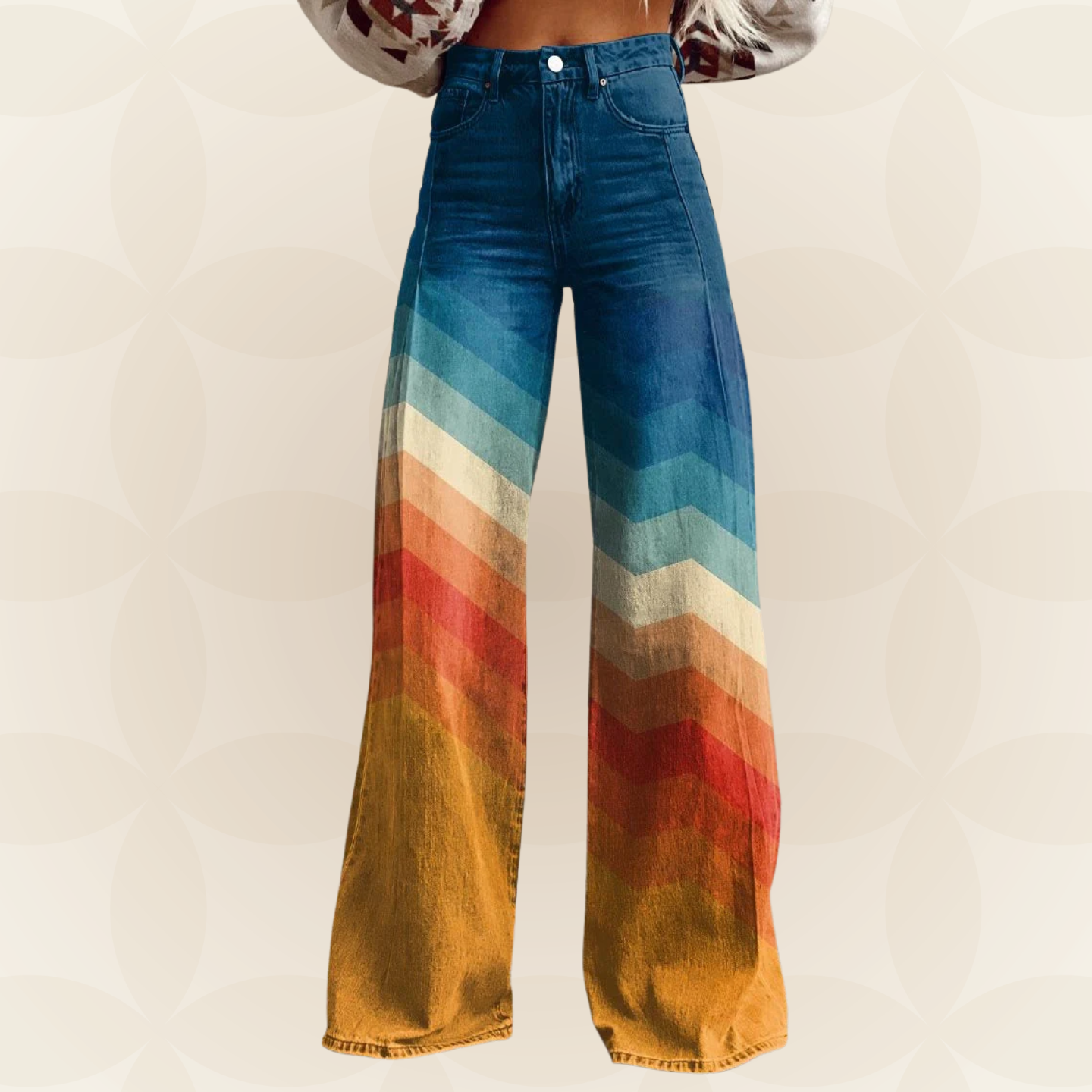Léa | Vaquero retro degradado zigzag