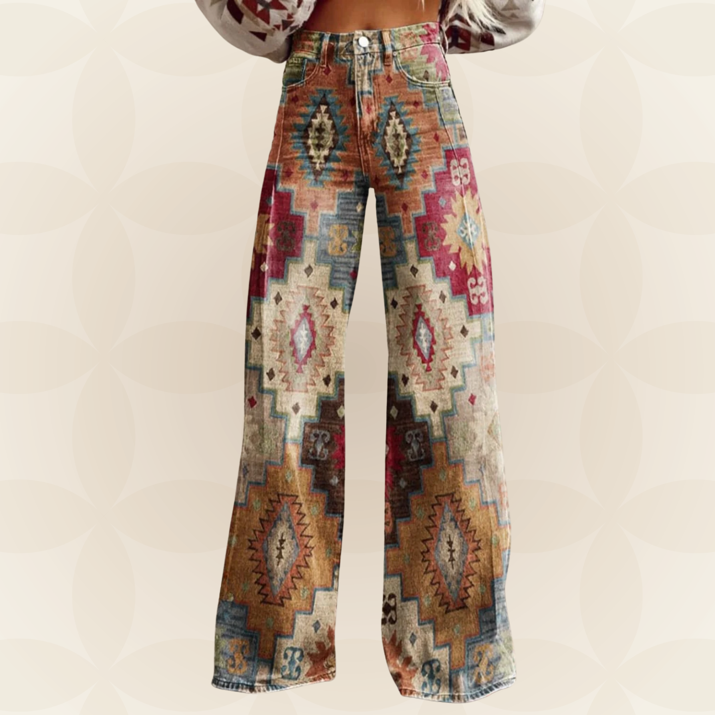 Léa | Vaquero boho estampado azteca