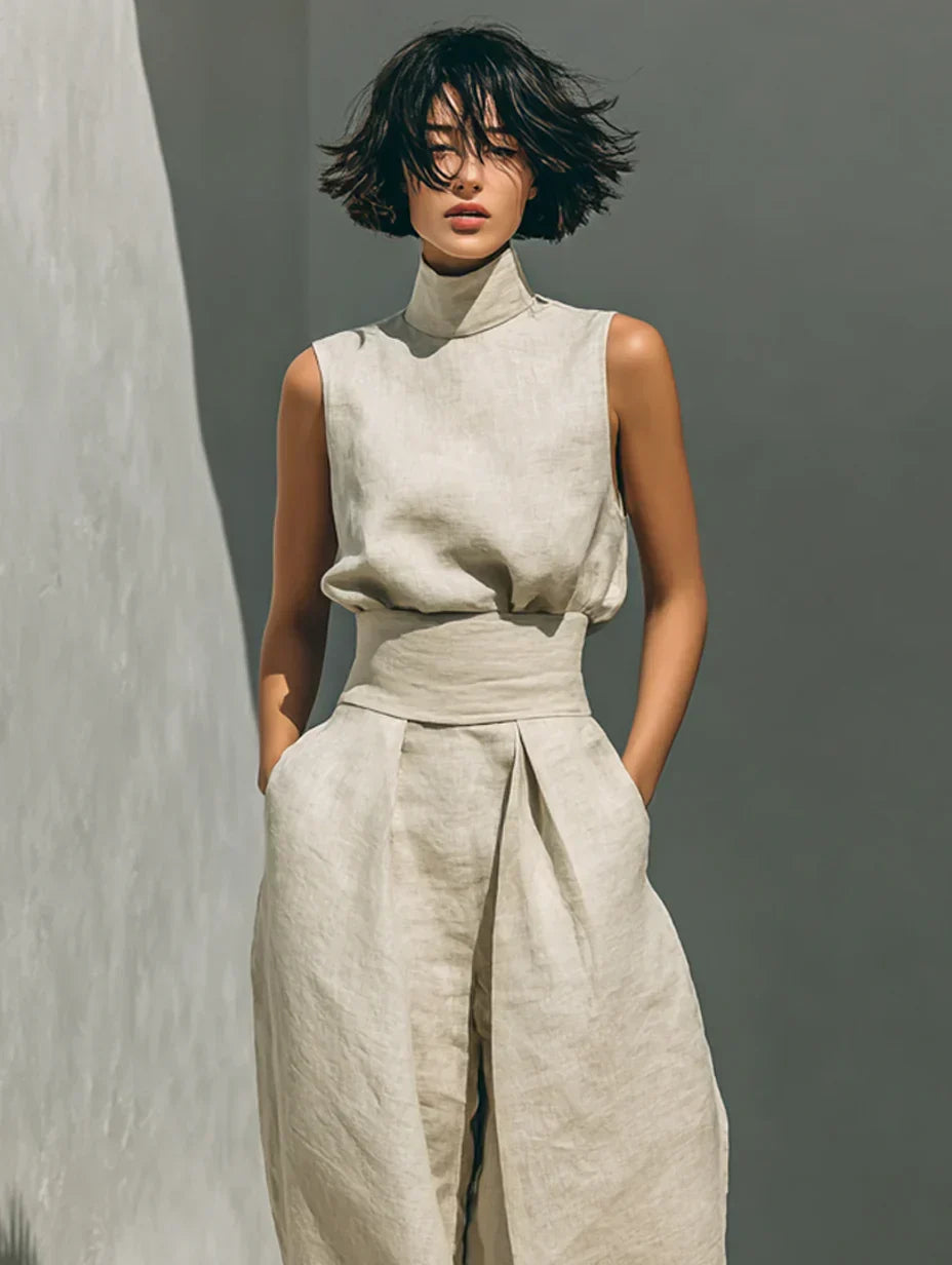 Flor™ | Conjunto Minimalista de Top y Pantalón Ancho
