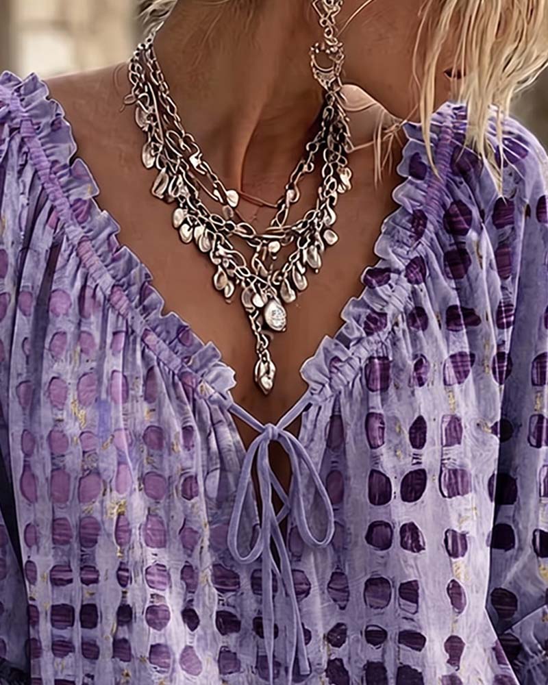Lena | Blusa de lunares con cordón