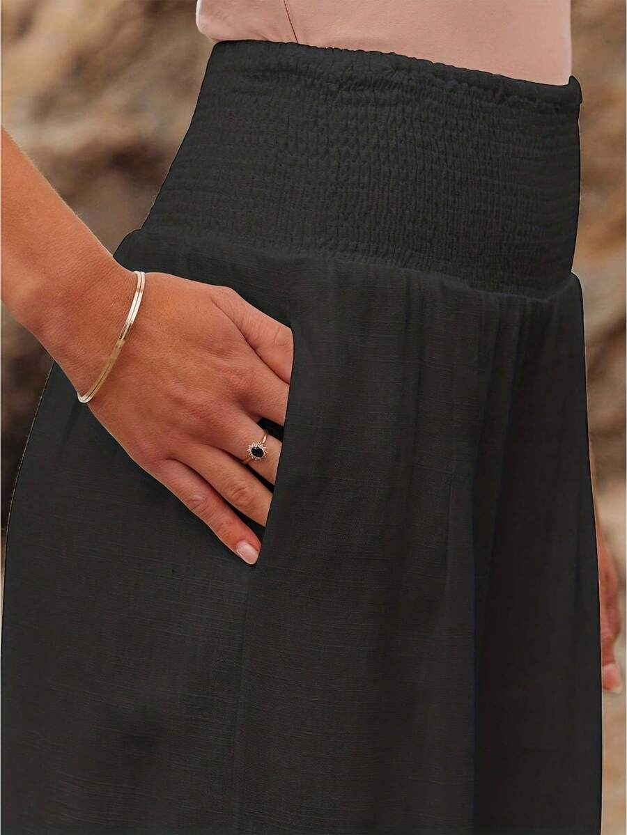 José | Pantalón largo de talle alto con bolsillos