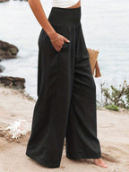 José | Pantalón largo de talle alto con bolsillos