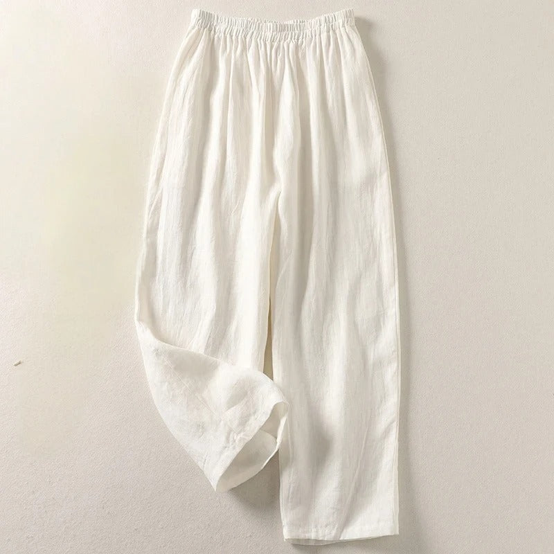 Amalia | Pantalón fluido de algodón y lino