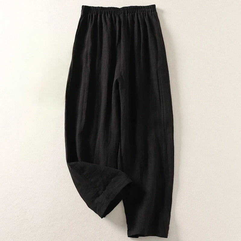 Amalia | Pantalón fluido de algodón y lino