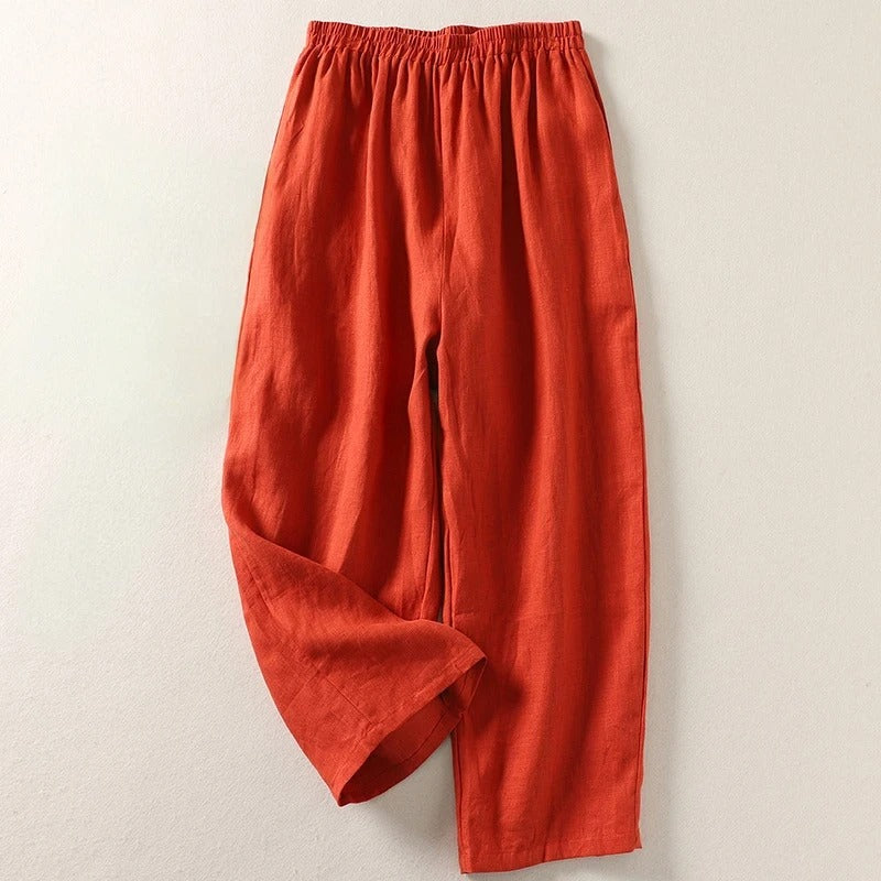 Amalia | Pantalón fluido de algodón y lino