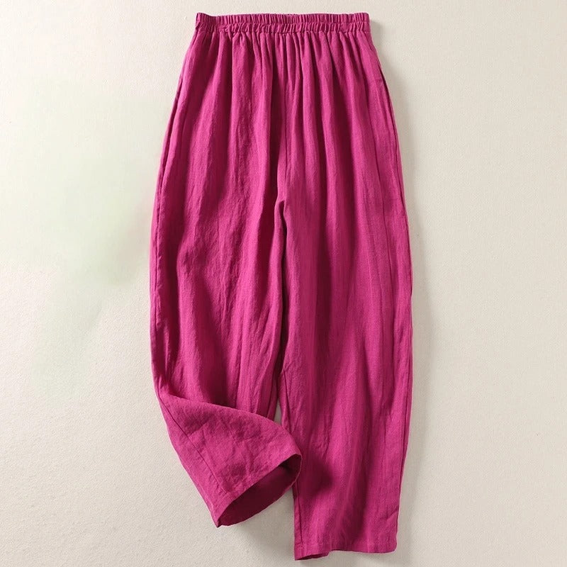 Amalia | Pantalón fluido de algodón y lino