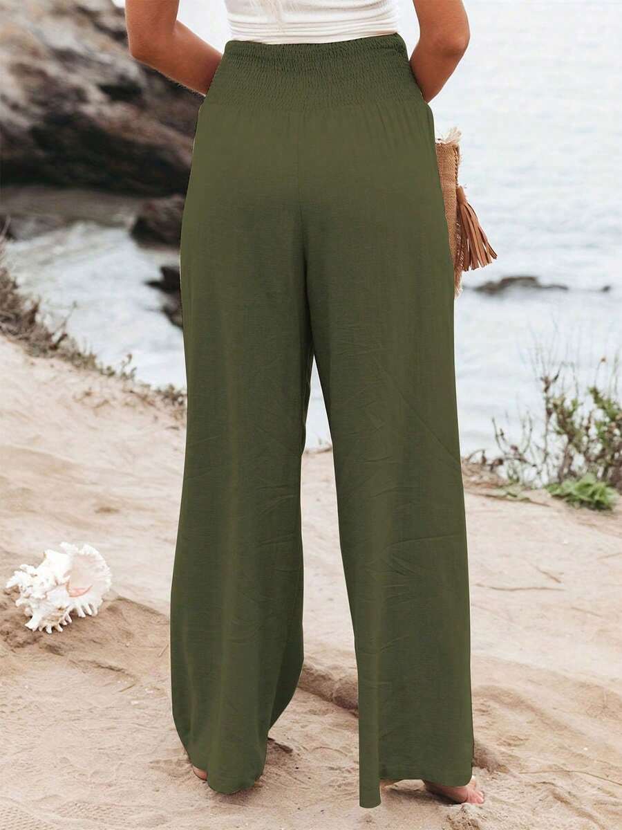 José | Pantalón largo de talle alto con bolsillos