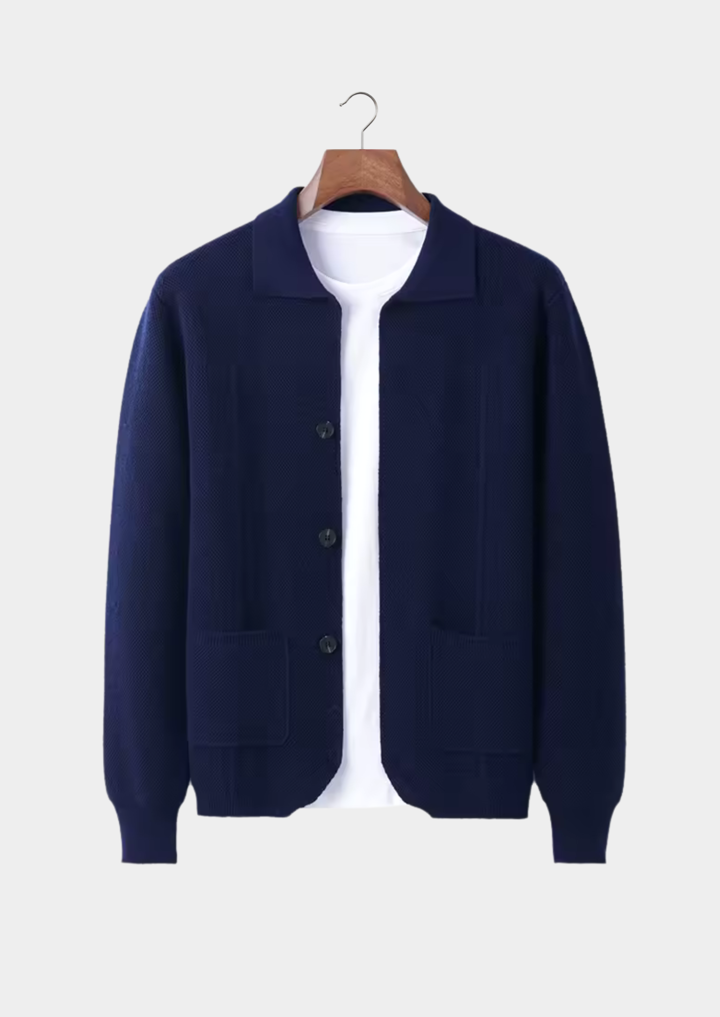 PURE EXTRA-FINE MERINO WOOL BUTTON OVERSHIRT