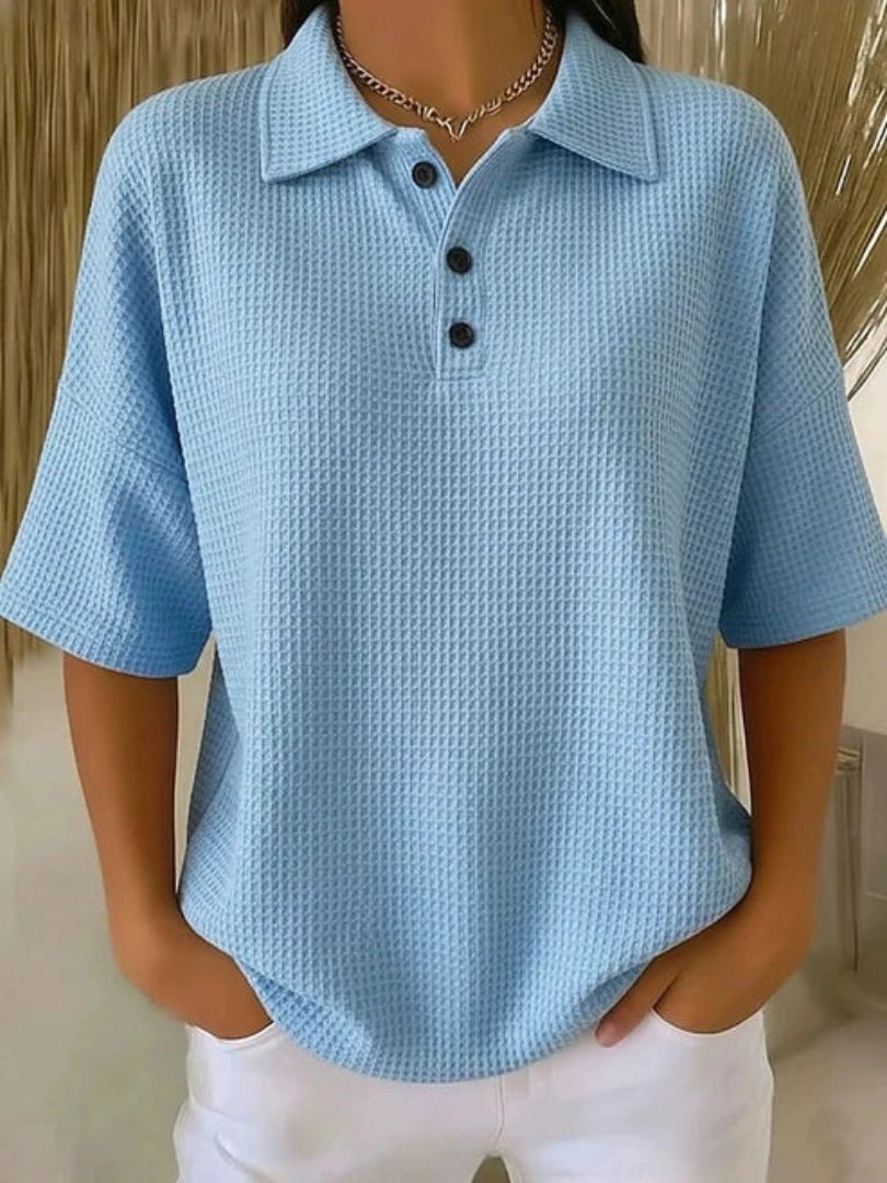 Gisela | Blusa polo textura gofrada