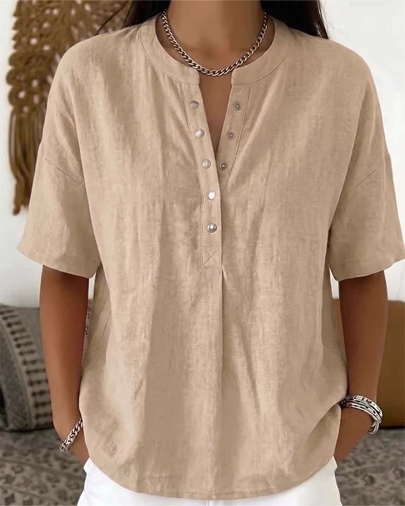 Sabine | Blusa color liso manga corta