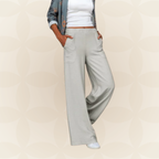 Linda | Pantalón casual de algodón y cáñamo con perneras anchas
