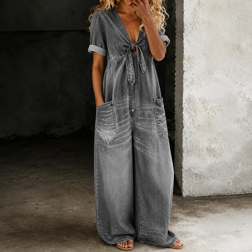 Maya | Tuta Denim a Gamba Larga
