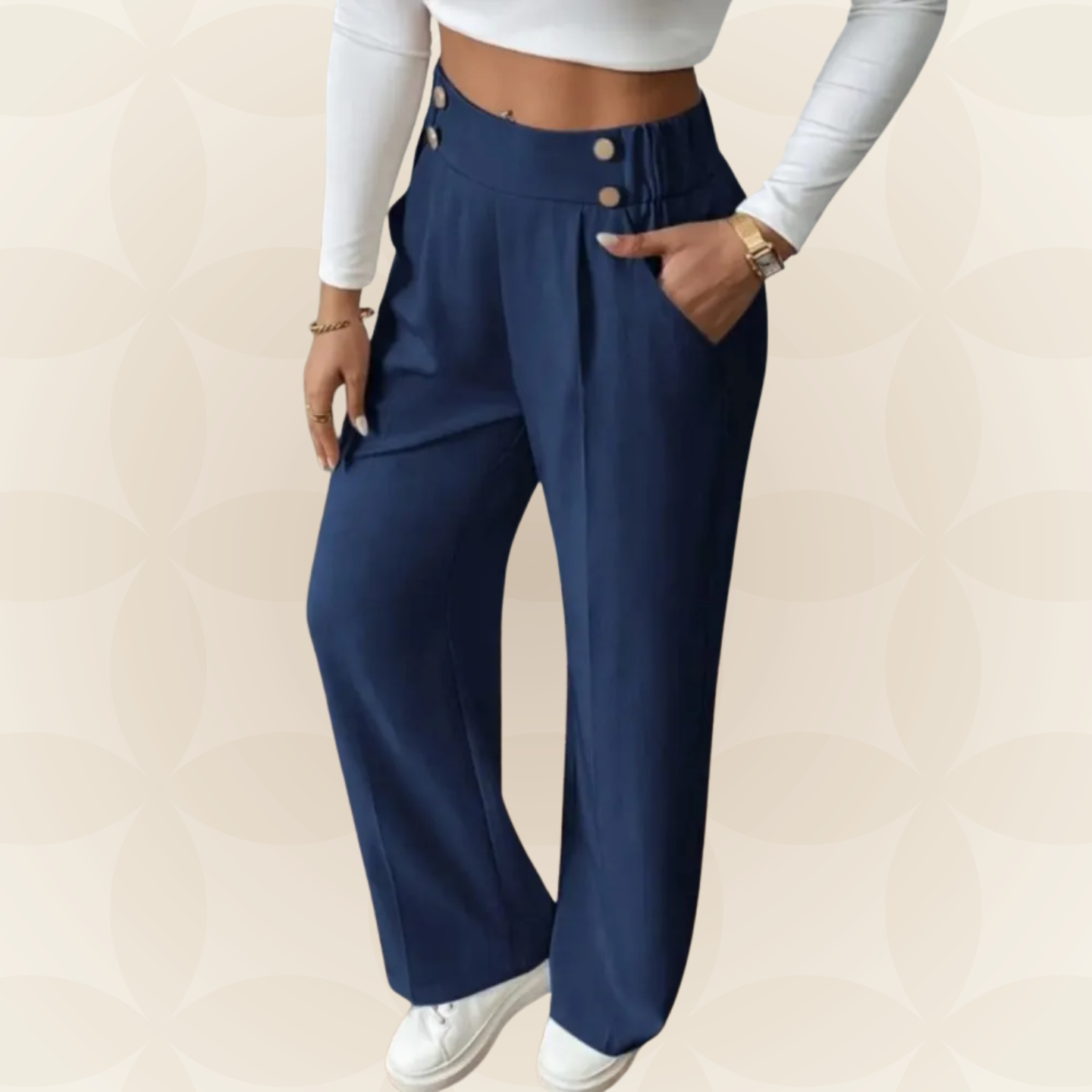 Anita | Pantalón casual recto con detalles