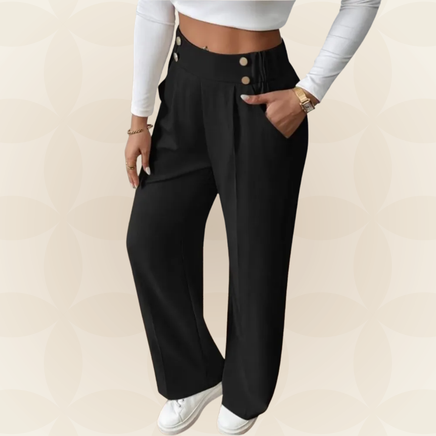 Anita | Pantalón casual recto con detalles