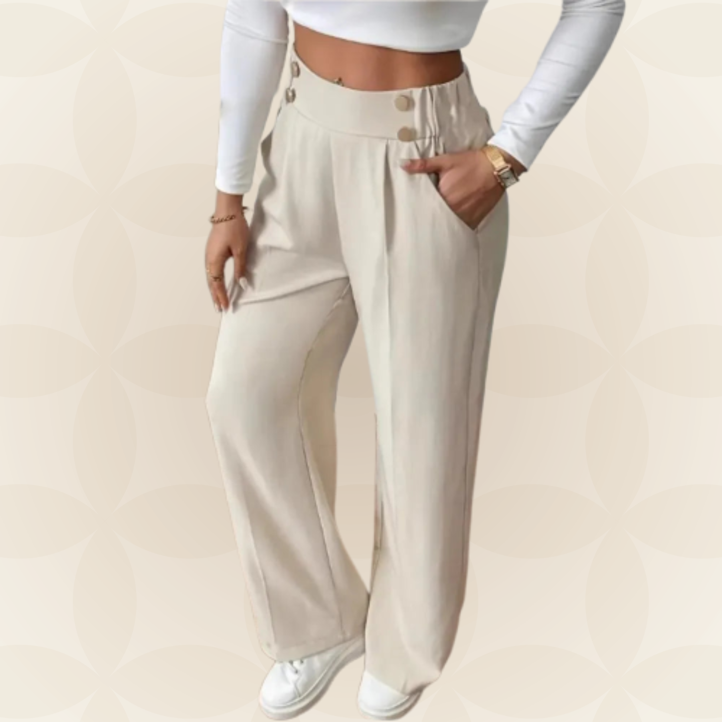 Anita | Pantalón casual recto con detalles