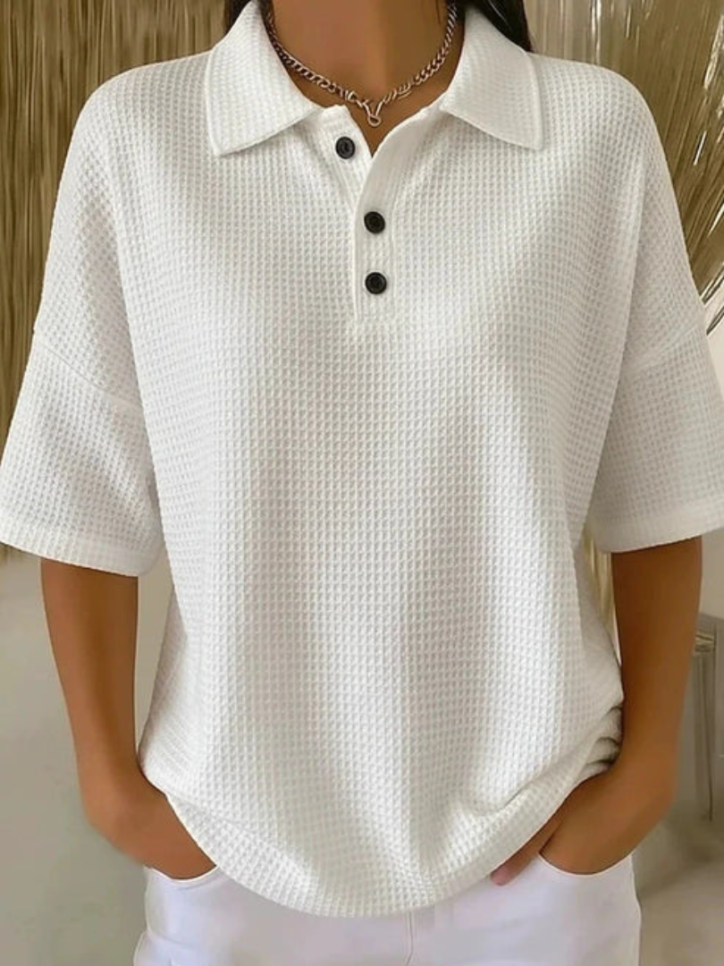 Gisela | Blusa polo textura gofrada