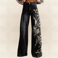 Eclissi | Pantalón vaquero negro con flores
