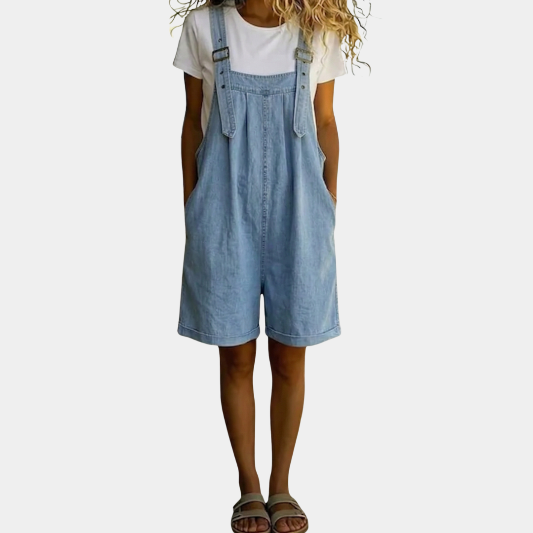 Clara | Salopette Vaquera Vintage Lavada Azul Claro