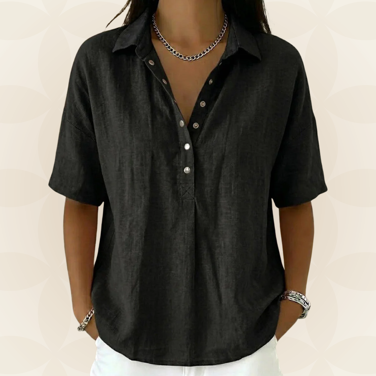Sonja | Blusa con cuello y botones