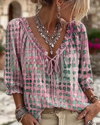 Lena | Blusa de lunares con cordón