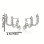 Pendientes Elegantes con Strass de Tres Garras