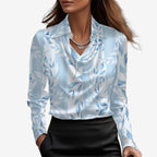 Belén™ | Blusa de cuello drapeado en satén