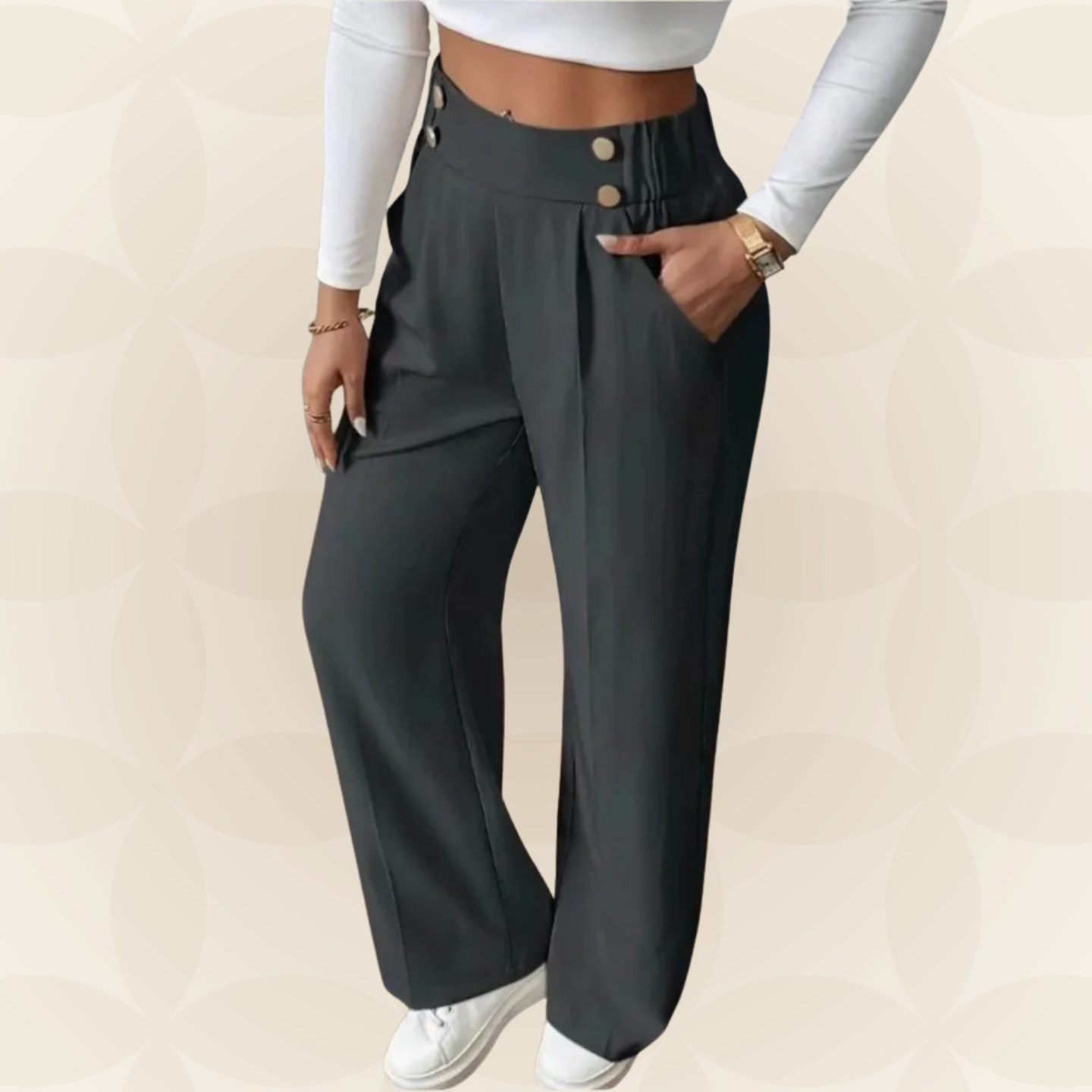 Anita | Pantalón casual recto con detalles