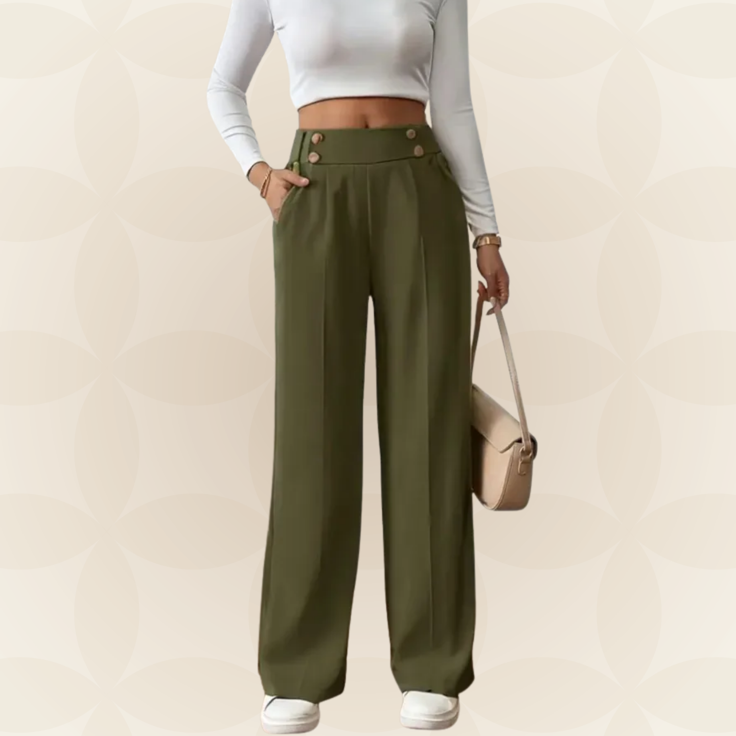 Anita | Pantalón casual recto con detalles