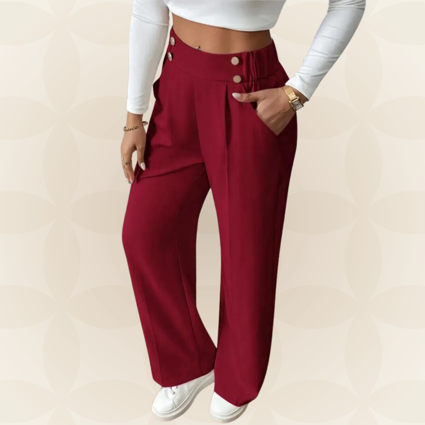 Anita | Pantalón casual recto con detalles