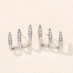 Pendientes Elegantes con Strass de Tres Garras