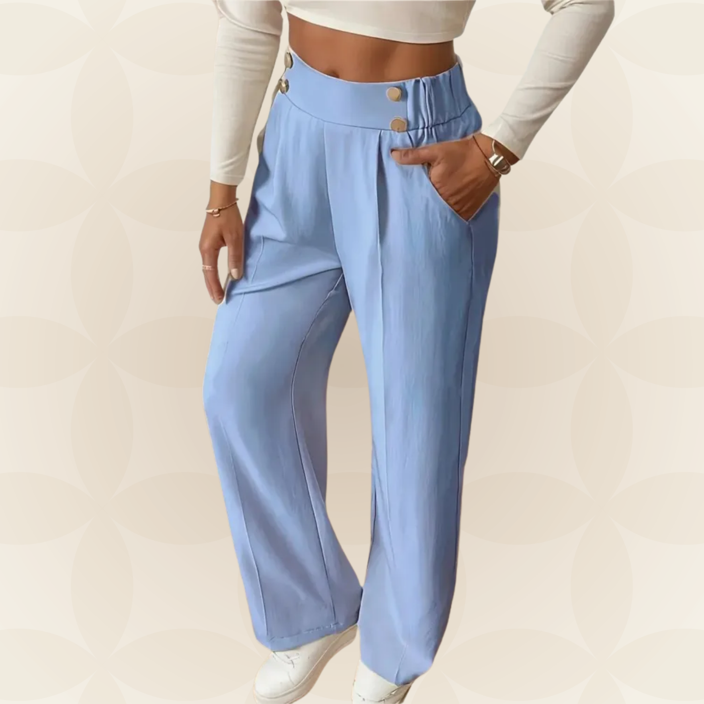 Anita | Pantalón casual recto con detalles