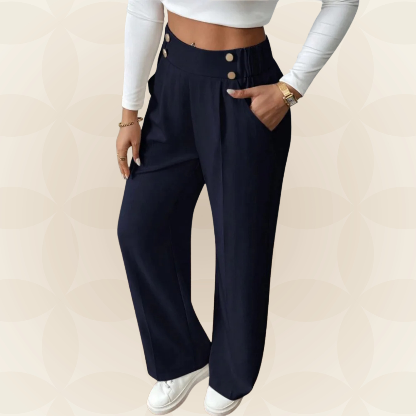 Anita | Pantalón casual recto con detalles