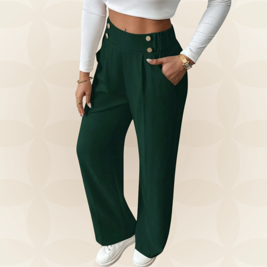 Anita | Pantalón casual recto con detalles