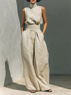 Flor™ | Conjunto Minimalista de Top y Pantalón Ancho