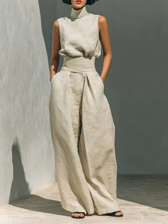 Flor™ | Conjunto Minimalista de Top y Pantalón Ancho