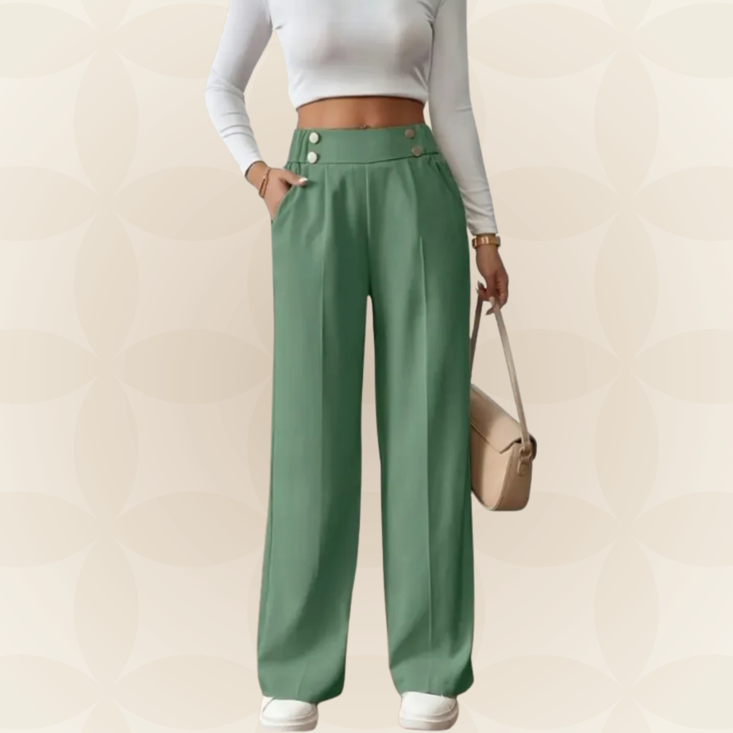 Anita | Pantalón casual recto con detalles