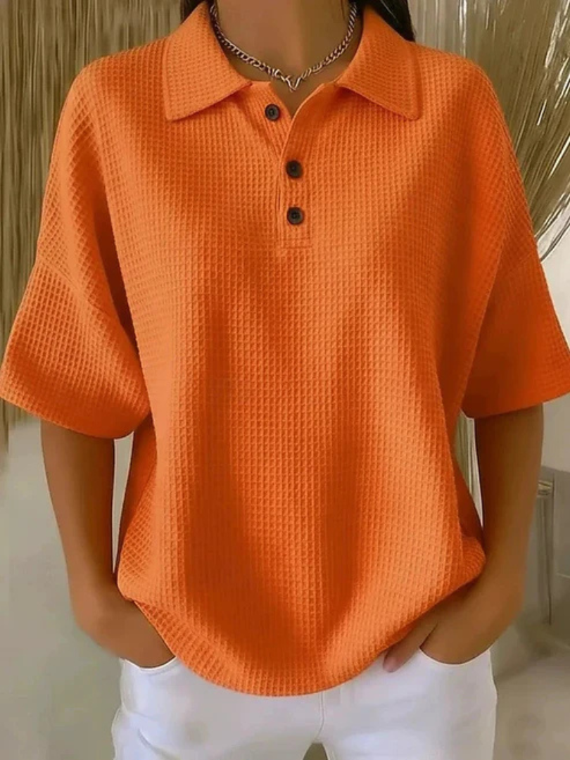 Gisela | Blusa polo textura gofrada