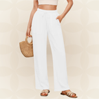 Karlijn | Pantalón de lino con perneras anchas