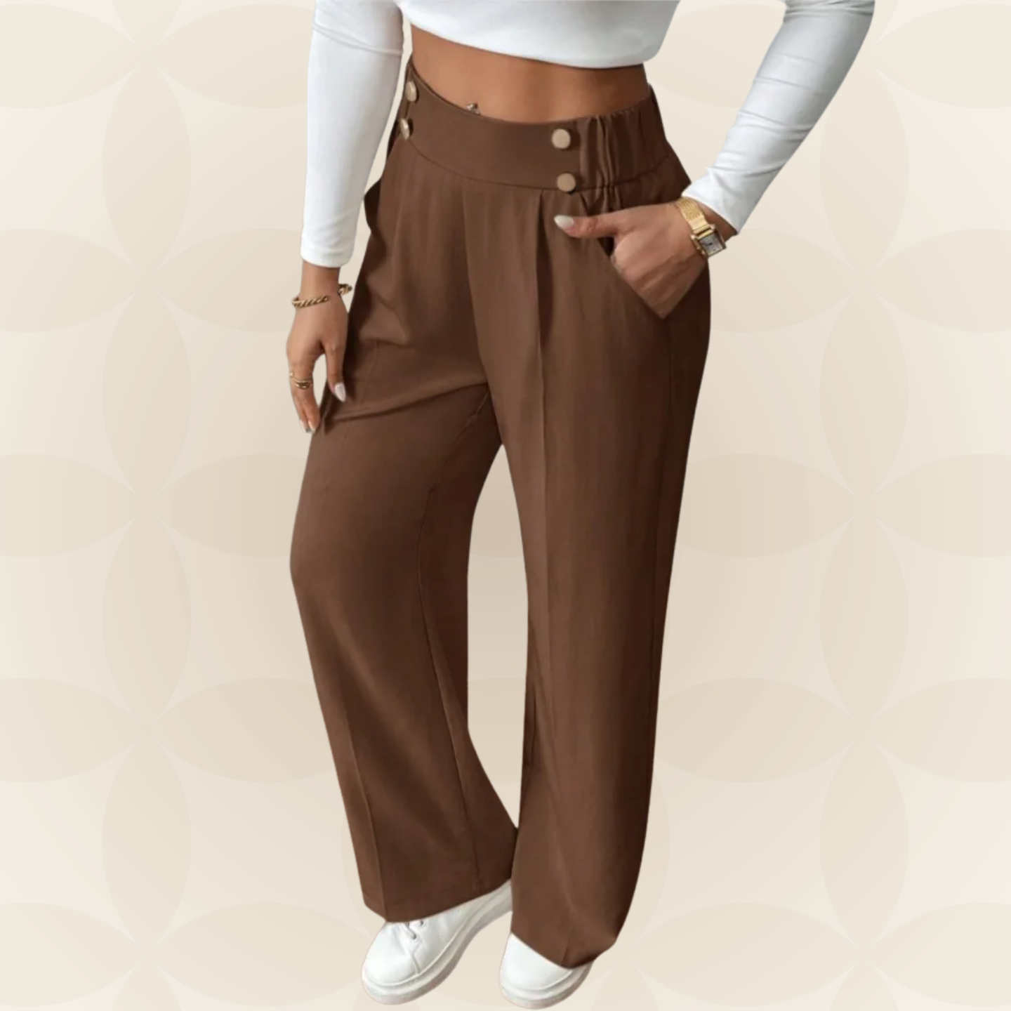 Anita | Pantalón casual recto con detalles