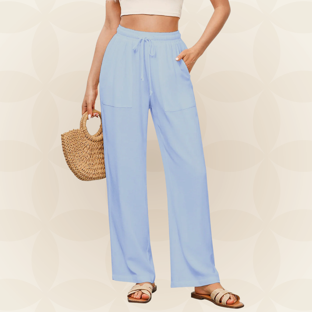 Karlijn | Pantalón de lino con perneras anchas