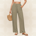 Karlijn | Pantalón de lino con perneras anchas