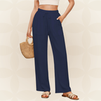Karlijn | Pantalón de lino con perneras anchas