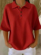 Gisela | Blusa polo textura gofrada