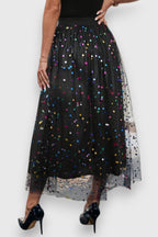 Claire | Falda de malla con lunares